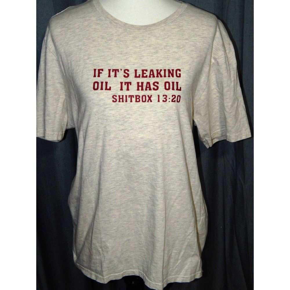 Men's Large Gray Shitbox Car Jeep TShirt